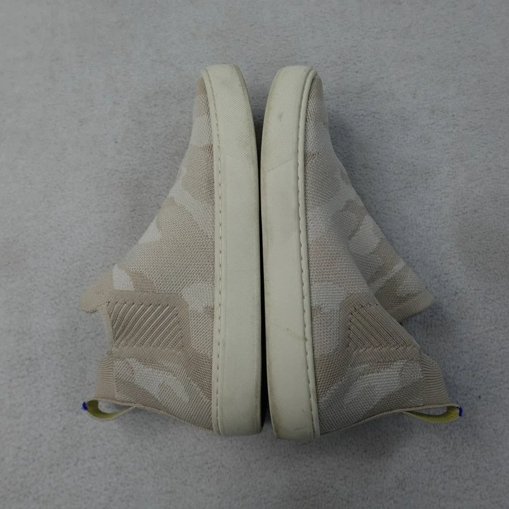 Rothy's The Chelsea Boots Womens 6.5 Beige Sand Camo Knit Slip On Sneaker Boot